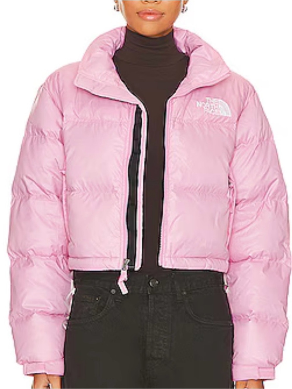 The North Face Nuptse Short Jacket in Orchid Pink Puffer Cropped Size large